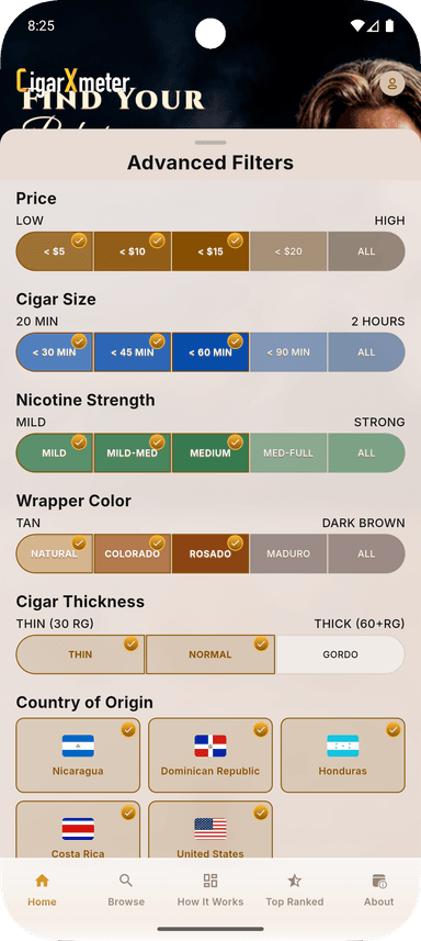 CIGARMETER — Cigar Discovery & Rating Platform screenshot 2